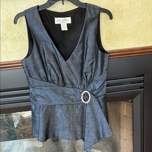 J.R. Nites Women's Chic Black Sleeveless Blouse